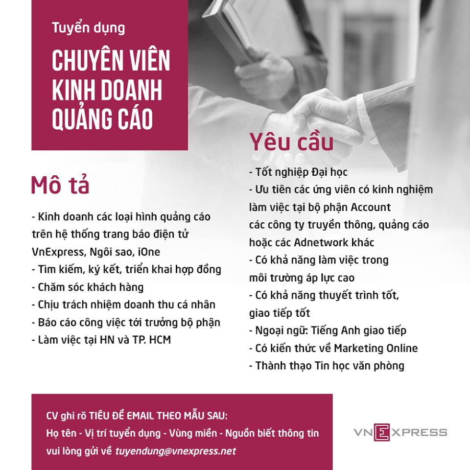 Chuyên Viên Kinh Doanh Quảng Cáo